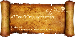 Örmény Marietta névjegykártya